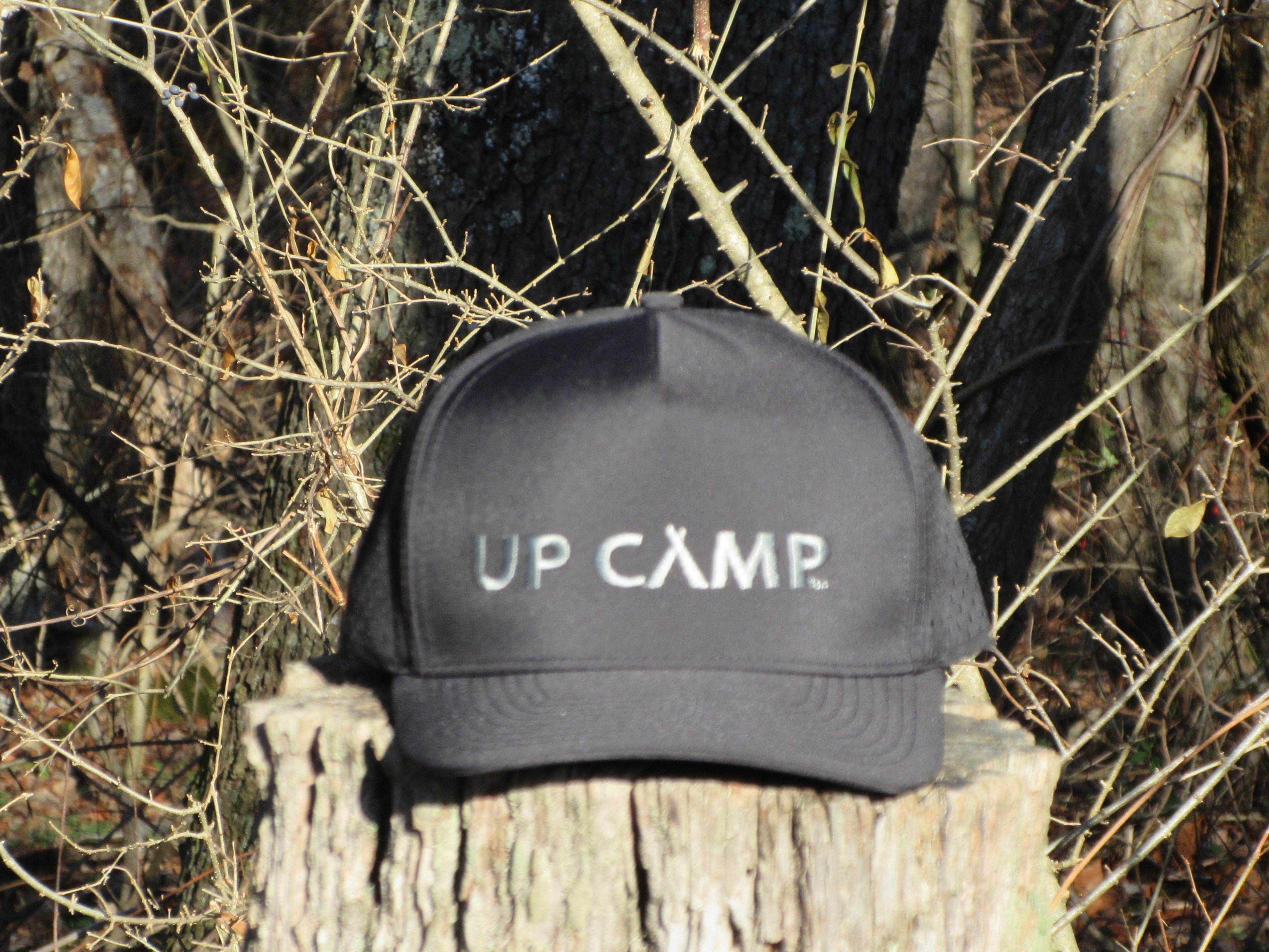 Silver on Black Perforated Sport Hat